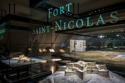 France, Paris, Hotel des Invalides, Army Museum, Musée des Plans-Reliefs (relief maps museum), model of Fort Saint-Nicolas in Marseille