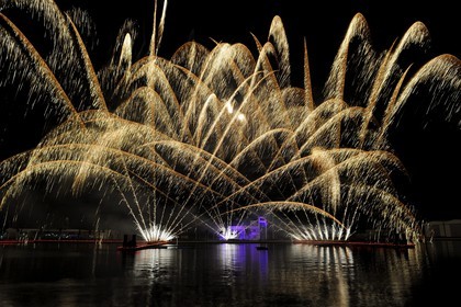 Morocco, Oriental Region, Mediterrania Saidia Seaside Resort, fireworks of the opening evening of June 19, 2009