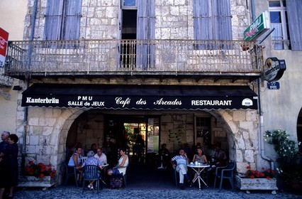 France, Gers, Saint Clar de Lomagne, cafe