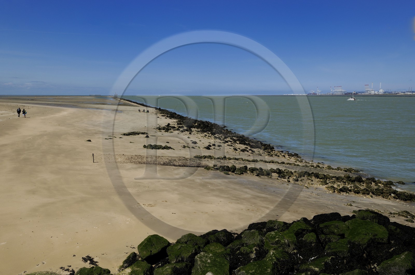 France, Calvados (14), embouchure de la Seine et le port du Havre sur la Rive Droite