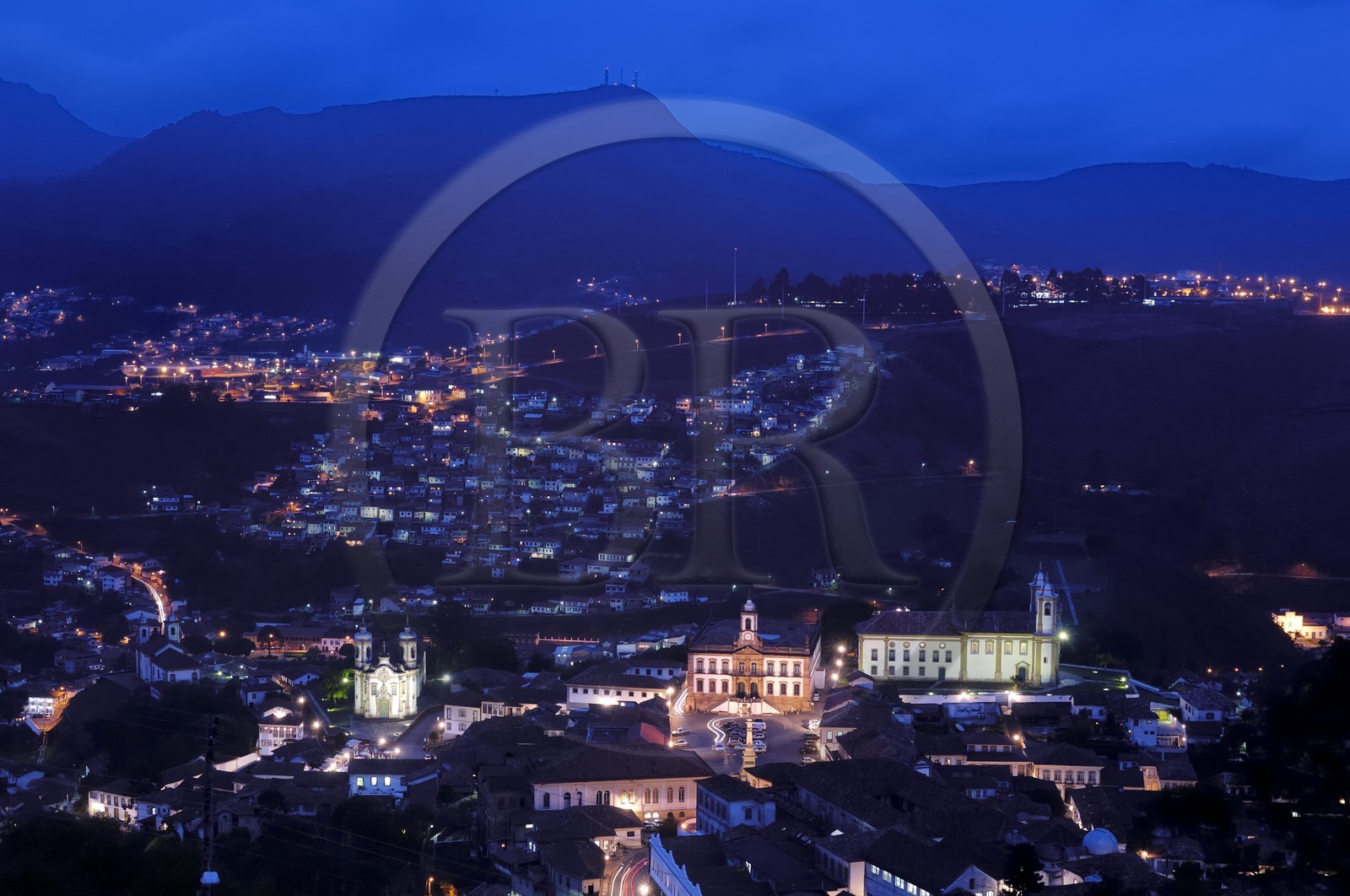 Brésil, état du Minas Gerais, Ouro Preto, centre historique classé Patrimoine Mondial de l' UNESCO, vue générale (Route de l' or, Estrada Real)