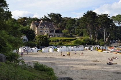France, Finistère (29), Névez, plage de Port Manech et l'Hotel Manoir Dalmore