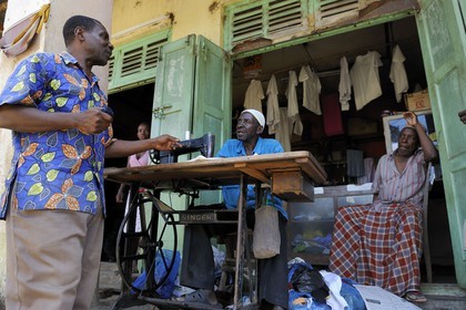 Tanzania, Morogoro district, Uluguru mountains, village of Matombo, tailor shop