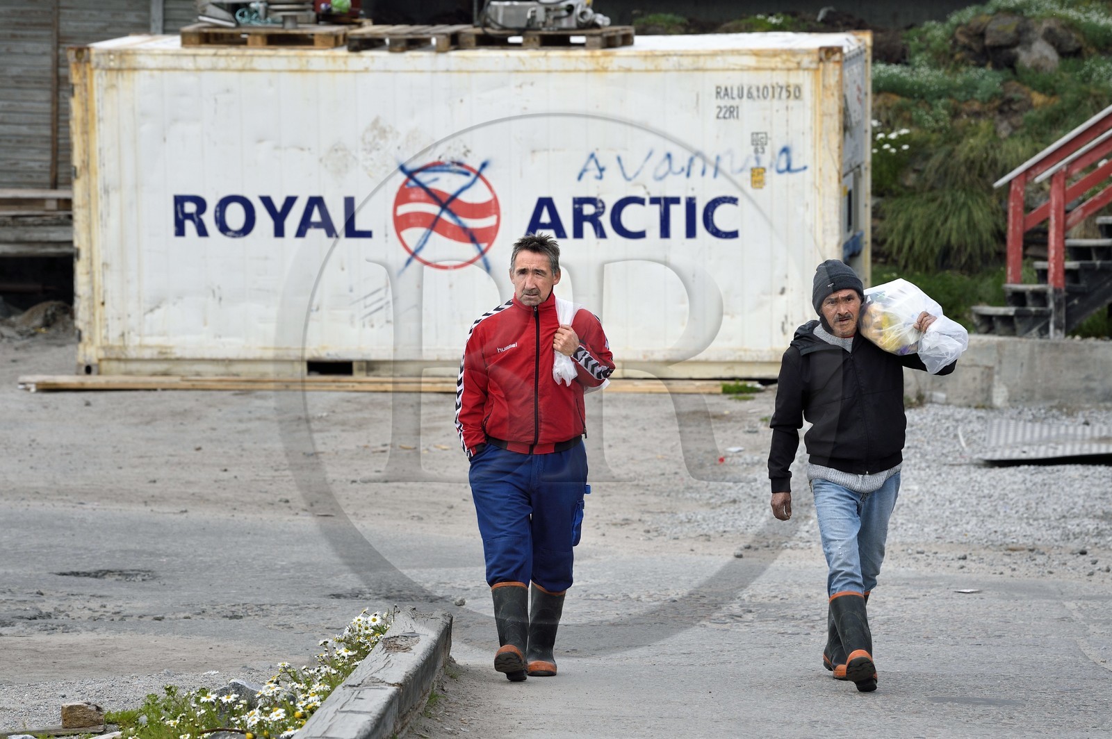 Groenland, cote ouest, Uummannaq, sur le port