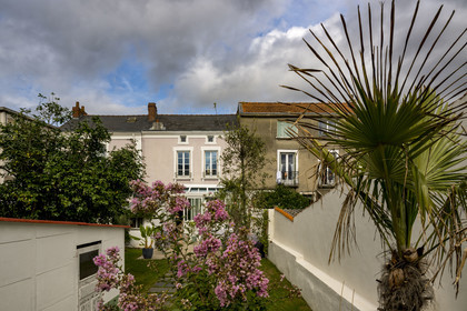 France, Loire-Atlantique (44), banlieue de Nantes, Rezé, quartier Trentemoult, autrefois seuls les capitaines de marine qui avaient franchi le Cap Horn avaient le droit de planter un palmier dans leur jardin