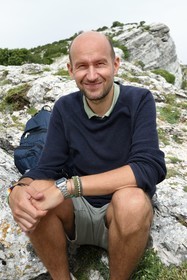 France, Var, Plan d'Aups Sainte Baume, Sainte-Baume Regional Nature Park, Sainte-Baume Massif, Benoit Milan in charge of Education to the environment and to the territory within the Park