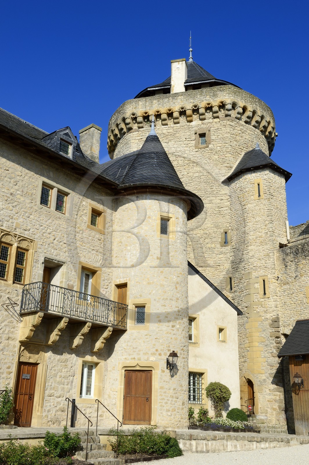 France, Moselle (57), Manderen, chateau de Malbrouck