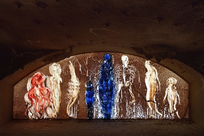 France, Var (83), Iles d'Hyères, parc national de Port Cros, Ile de Porquerolles, la Fondation Carmignac, l'exposition Ressac oeuvre de Miquel Barcelo métamorphose toute la galerie voutée de la Villa