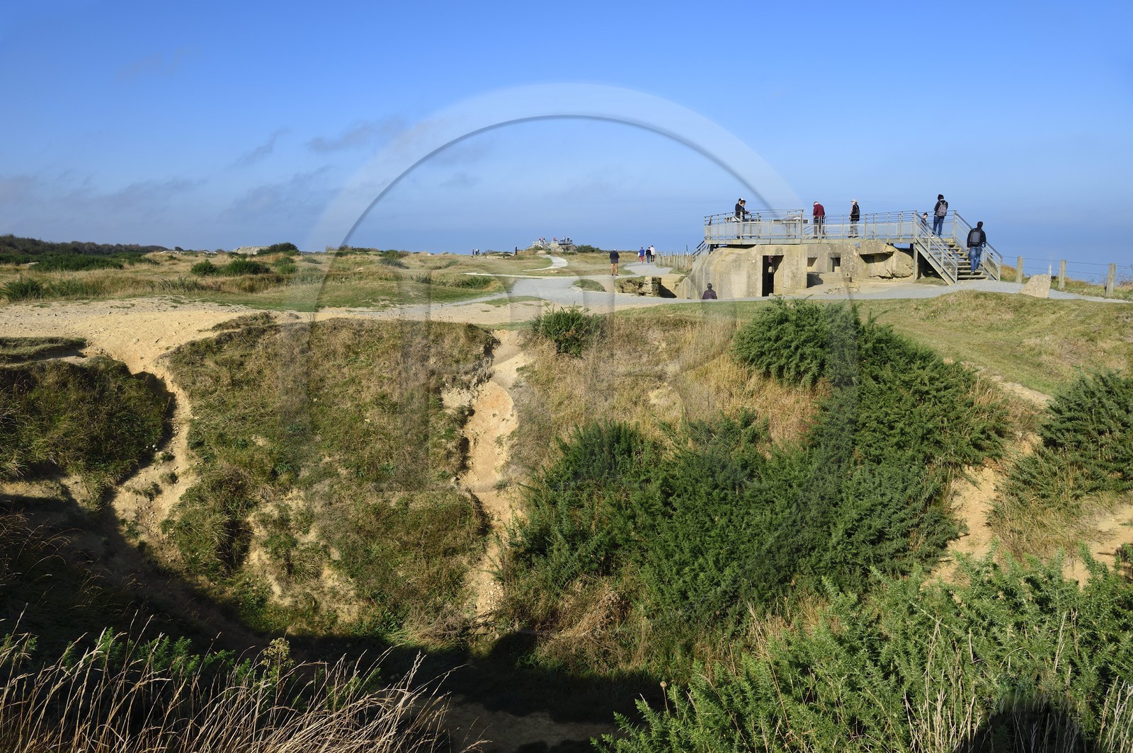 France, Calvados (14), Cricqueville-en-Bessin, blockhaus de la Pointe du Hoc