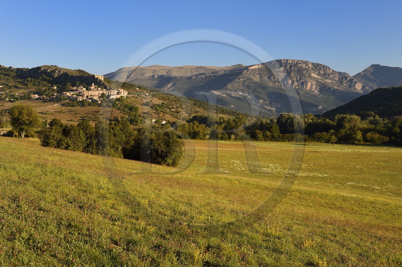 France, Var (83), Parc Naturel Régional du Verdon, village de Trigance qui domine la vallée du Jabron