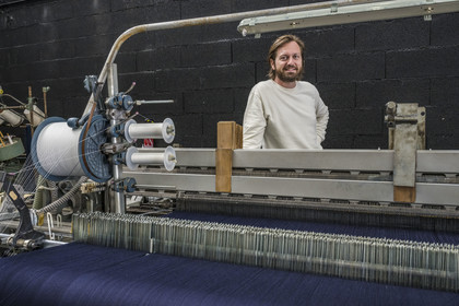France, Gard, Nimes, Guillaume Sagot, founder of the Atelier de Nîmes which relaunched the manufacture of traditional denim fabrics