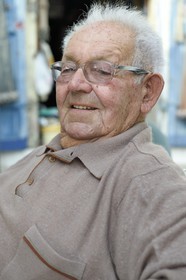 France, Haute Corse, Bastia, Terra-Vecchia district, meeting of former fishermen at their headquarters on the Old Port, Francois Tarallo, former professional fisherman born in 1927