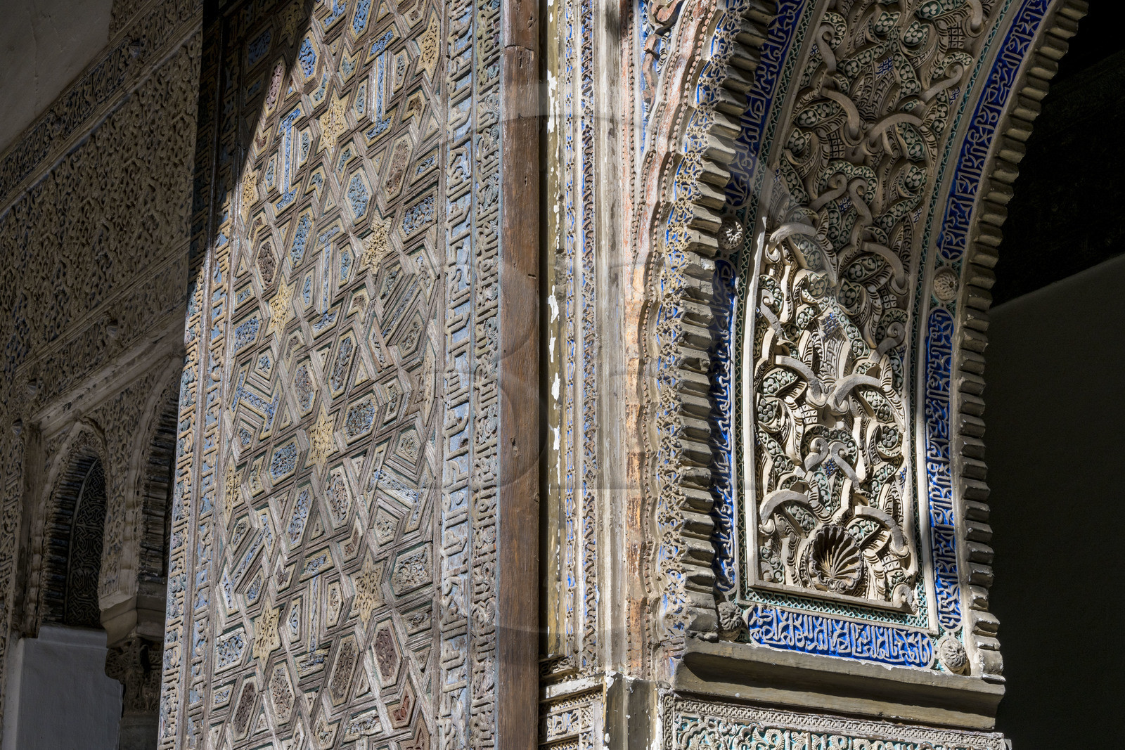 Espagne, Andalousie, Séville, Alcazar de Séville (Reales Alcazares de Sevilla), classé Patrimoine Mondial de l'UNESCO, Mudejar Palace or Palace of Pedro I, la Cour des Demoiselles (Patio de las Doncellas)