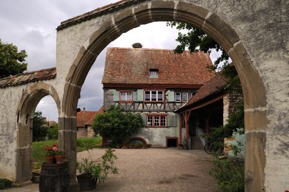France, Haut-Rhin (68), Ungersheim, écomusée d'Alsace, maison typiquement alsacienne de Wettolsheim