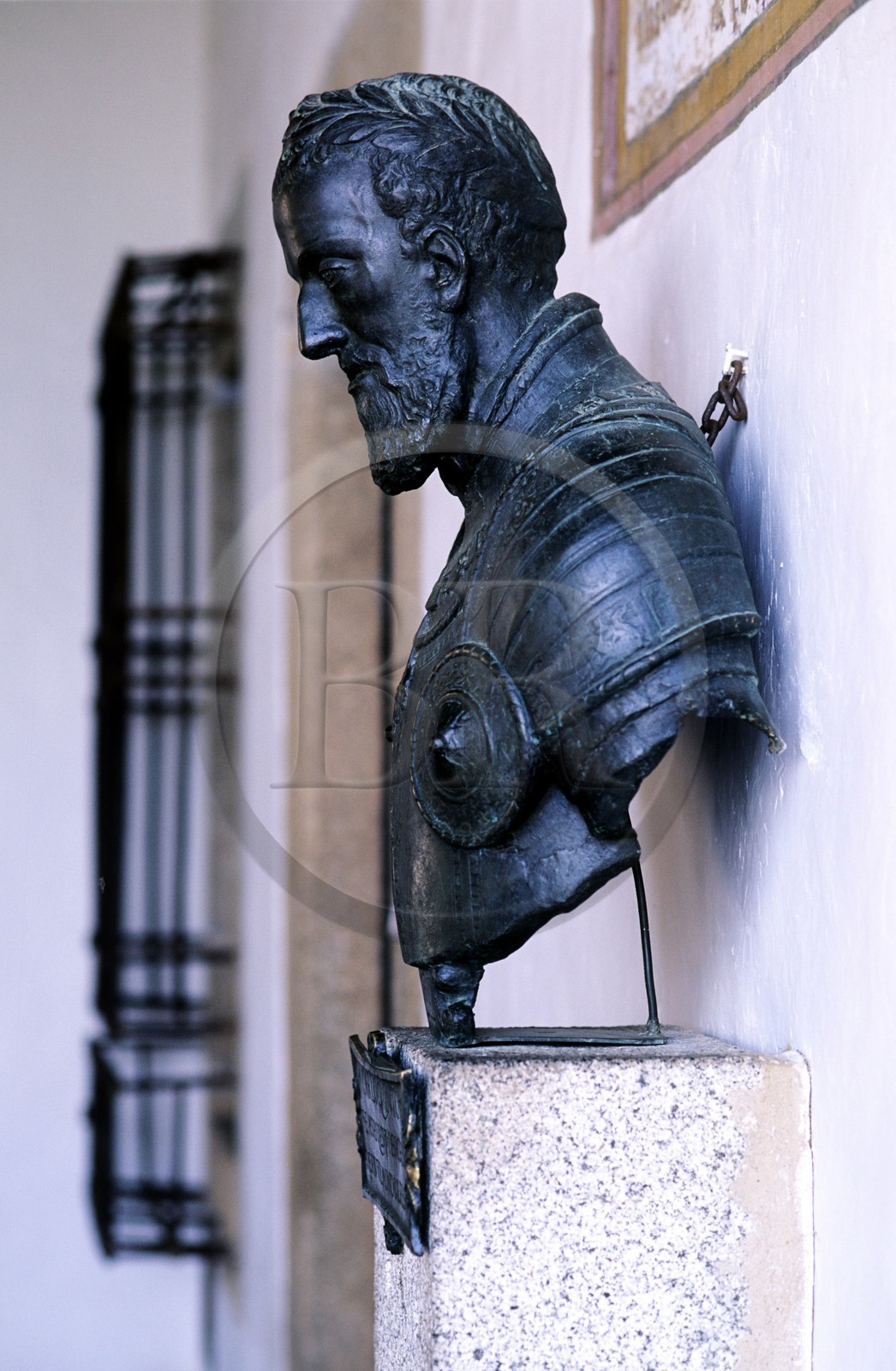Espagne, Estrémadure, Cuacos de Yuste, Buste de Charles Quint décédé dans le monastère en 1558