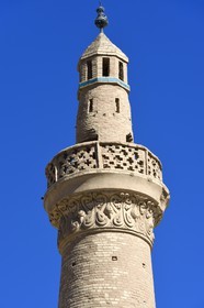Iran, Province d'Ispahan, désert du Dasht-e Kavir, ville de Nain ou Na'in, minaret de la mosquée Jameh de style Khorasani est l'une des plus anciennes (9ème siècle) en Iran et encore en activité aujourd'hui