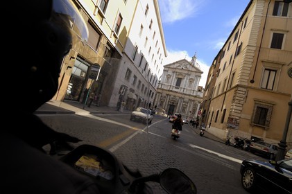 Italy, Lazio, Rome, going around in scooter
