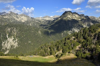 France, Hautes Pyrenees, Saint Lary Soulan and Vielle-Aure, hike on a variant of the GR10 between the Portet pass and the Bastan lakes on the edge of the Neouvielle nature reserve