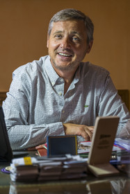 France, Yonne, Auxerre, City Mayor Crescent Marault in his office