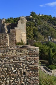 Espagne, Andalousie, Malaga, la Alcazaba et le Castillo de Gibralfaro en arrière plan