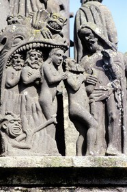 France, Finistère (29), Plougonven, Scène de la vie du Christ sur le calvaire de Plougonven (1554)