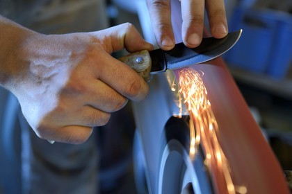 France, Corse du Sud, Alta Rocca, village of Levie, Lotus workshop where traditional knives are still hand-forged