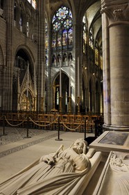 France, Seine Saint Denis, Saint Denis, the Saint Denis Basilica, recumbent figure of Clovis 1st