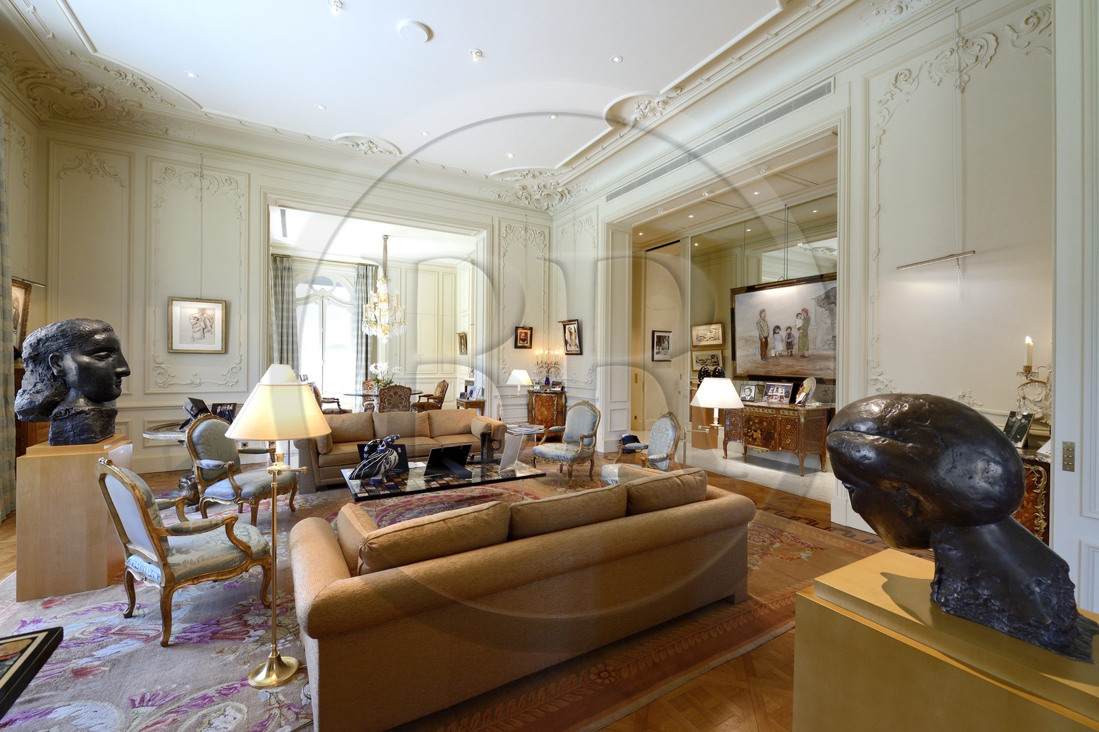 France, Alpes-Maritimes (06), Cannes, la villa La Californie où vécu Pablo Picasso, aujourd'hui renommé le Pavillon de Flore par Marina Picasso, le salon