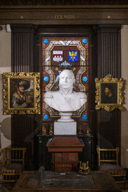 France, Yonne, Auxerre, the Eckmühl room located in the former palace of the Counts of Auxerre, it is dedicated to the memory of Marshal of the Empire Davout, his bust in the center