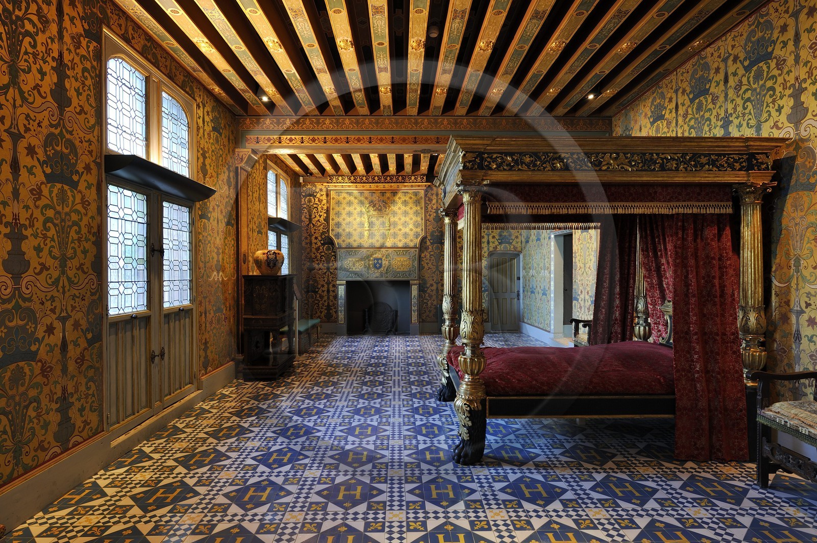 France, Loir-et-Cher (41), vallée de la Loire classée au Patrimoine Mondial de l'UNESCO, château de Blois, chambre du Roi