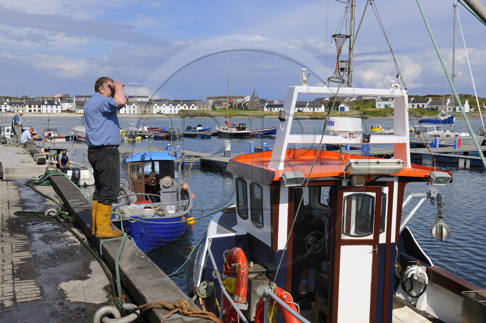 Royaume-Uni, Ecosse, Hébrides intérieures, Ile de Islay, port de Port Ellen