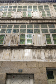 France, Ille et Vilaine, Cote d'Emeraude (Emerald Coast), Saint Malo Intramural, beginning 17th century shipowner's house with a wood and glass facade at n°5 rue du Pélicot