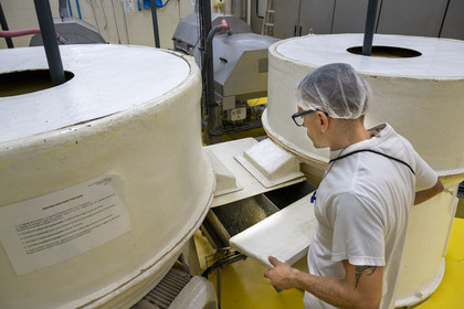 France, Cote d'Or, Climats terroirs of Burgundy listed as World Heritage by UNESCO, Beaune, the Fallot mustard factory, production workshops