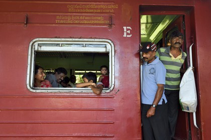 Sri Lanka, Uva Province, the popular scenic train ride through the tea growing hill country between Badulla and Ella