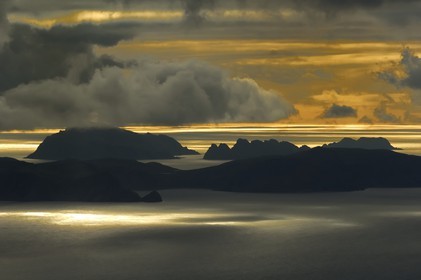 Norway, Lapland, Finnmark region, Soroya islands towards the North Cap (aerial view)