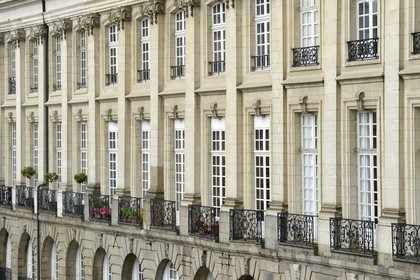 France, Ille-et-Vilaine (35), Rennes, immeubles bordant la place du Parlement de Bretagne