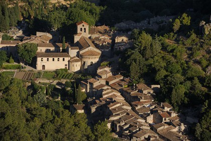 France, Herault, Medieval town of Saint-Guilhem-le-Desert, a stop on el Camino de Santiago, pilgrimage route to Compostela, labelled Les Plus Beaux Villages de France (The Most Beautiful Villages of France), abbey of Gellone from the 11th century listed as World Heritage by UNESCO