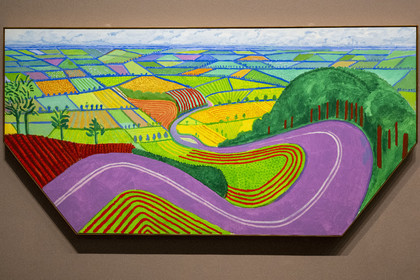 France, Paris, Bois de Boulogne, the Louis Vuitton Foundation by architect Frank Gehry, David Hockney exhibition 25, Garrowby Hill (2017)