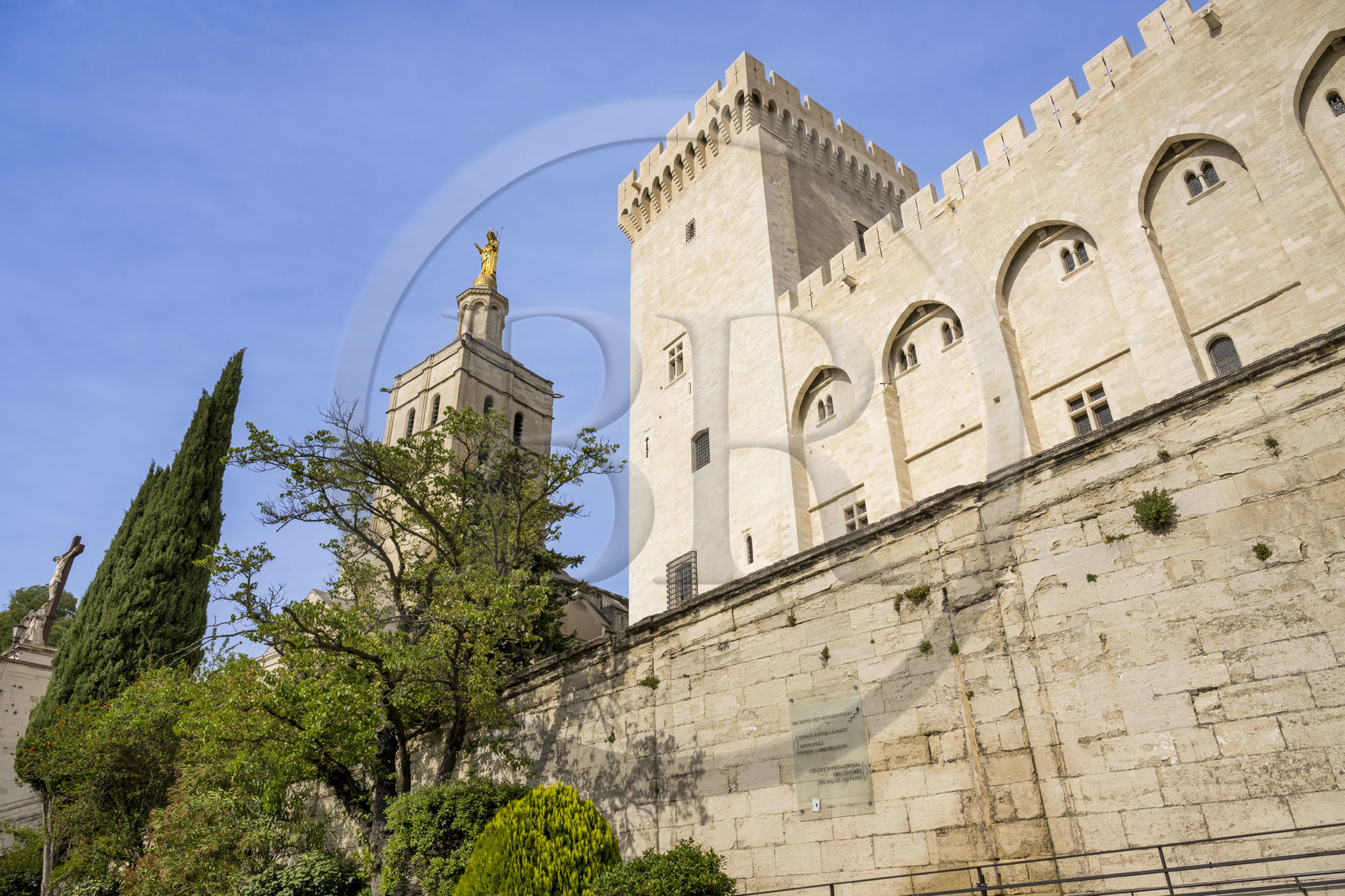 France, Vaucluse (84), Avignon, la cathédrale des Doms et le Palais des Papes classés Patrimoine mondial de l'UNESCO