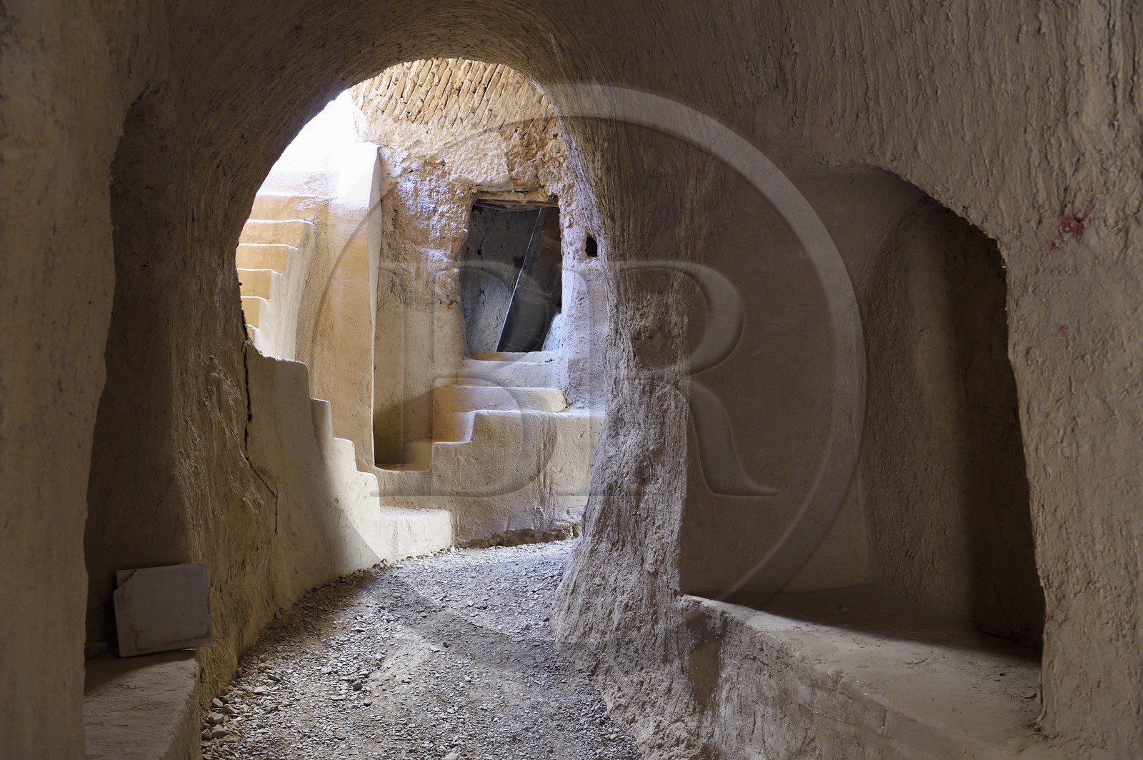 Iran, Province d'Ispahan, désert du Dasht-e Kavir, région de Khur et Biabanak, Bayazeh, l'ancien chateau qui pouvait abriter les habitants de la ville en cas d'attaque dans ses 700 chambres