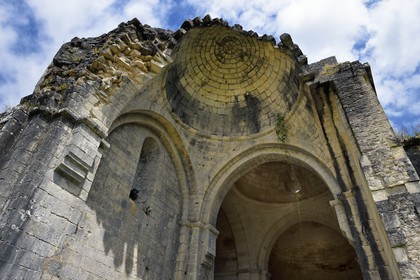 France, Dordogne, Périgord Vert, Cistercian Abbey of Boschaud from the 12th century which belonged to the Abbey of Clairvaux, ruins of the abbey church