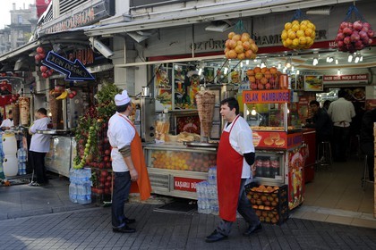 Turkey, Istanbul, Beyoglu District, kebab restaurant