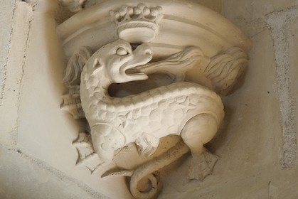 France, Indre et Loire, Loire Valley listed as World Heritage by UNESCO, Chateau d' Azay le Rideau, detail of the vault of the passage