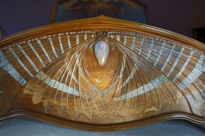 France, Meurthe-et-Moselle (54), Nancy, musée de l'Ecole de Nancy, lit Aube et Crépuscule (1904) de Emile Gallé