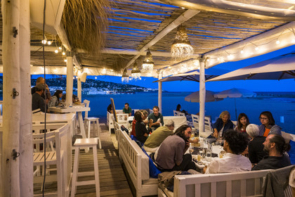 France, Herault, Sete, Lido beach, beach restaurant La Ola