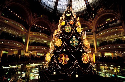 France, Paris (75), décoration de Noël aux Galeries Lafayette, boulevard Haussmann