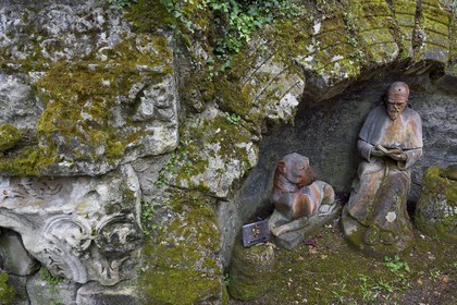 France, Dordogne, White Perigord, Perigueux, district of La Cité or also of Vesone, St. Martha convent, Saint-Roch and his dog