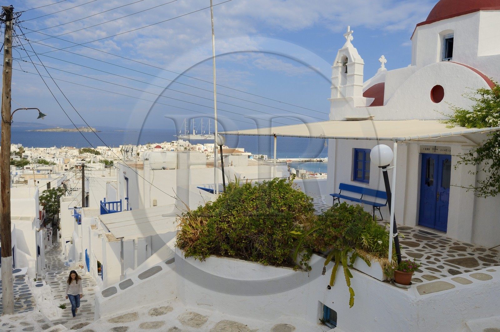 Grèce, Les Cyclades, mer Égée, île de Mykonos, Chora (Mykonos town), dans les ruelles de la vieille ville