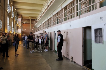 United States, California, San Francisco, high-security wing cells of the Alcatraz former prison