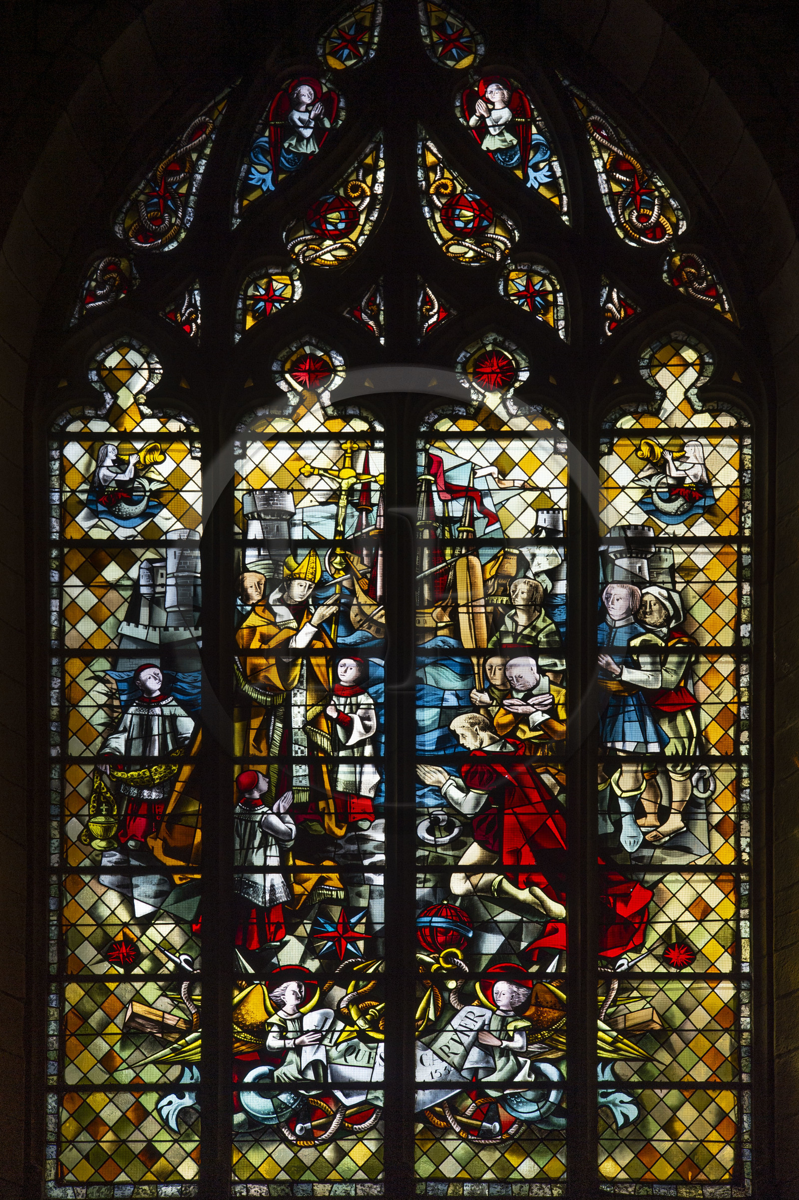 France, Ille-et-Vilaine (35), Côte d'Emeraude, Saint-Malo, la cathédrale Saint-Vincent, hommage à Jacques Cartier